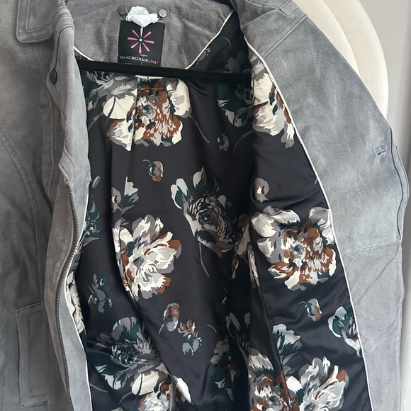 Woman’s Suede Grey Coat Isaac Mizrahi - Picture 4 of 4